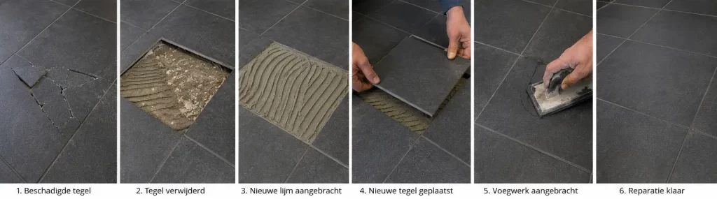 jaw tegelzetter reparaties van tegels van een vloer
